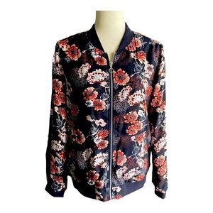 NWT-PAGE ONE-BLACK FLORAL JACKET-SIZE 34 MEDIUM